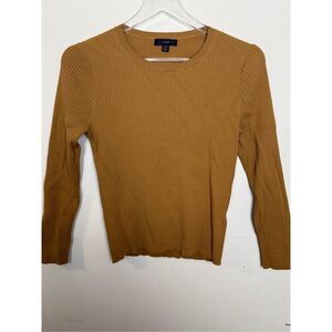 J Crew Supersculpt ribbed sweater T-shirt Small Honey Brown